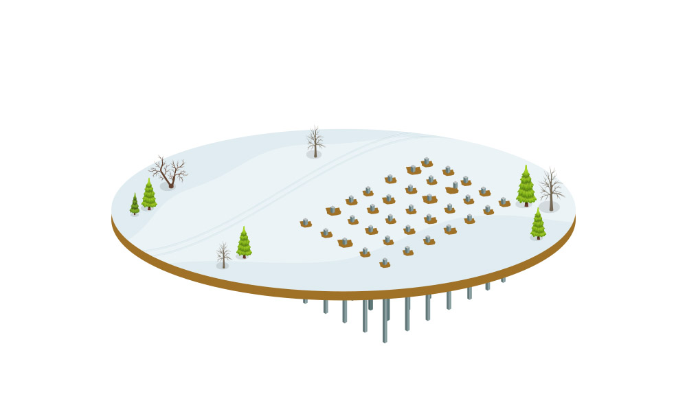 Posadowienie hali w warunkach zimowych