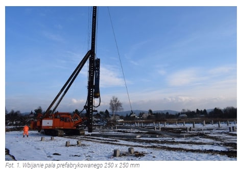 Posadowienie hali produkcyjnej na palach prefabrykowanych