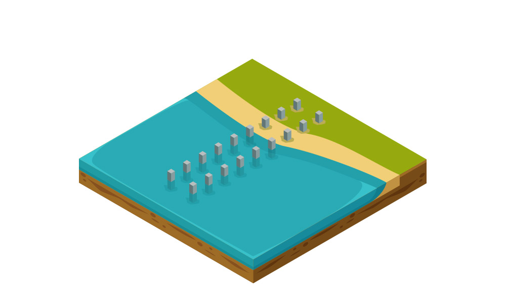 Posadowienie molo i budowa pomostu na palach