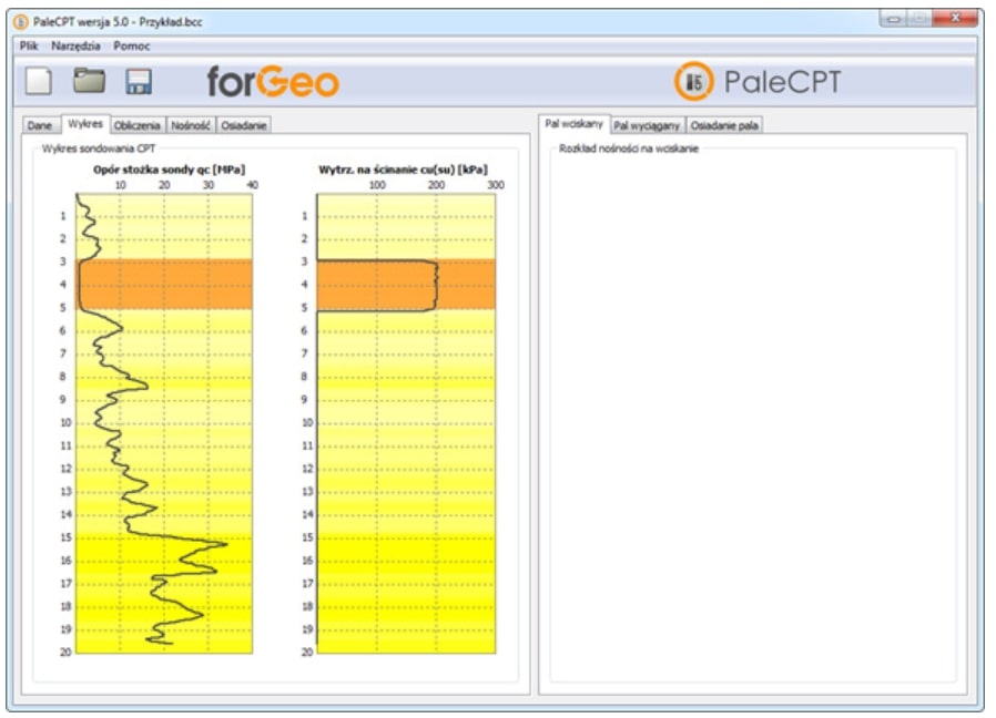 Przykład oszacowania nośności osiowej oraz osiadania pala prefabrykowanego przy użyciu programu PaleCPT