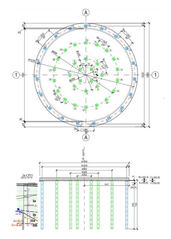 Posadowienie zbiornika wody przeciwpożarowej na palach prefabrykowanych - wzmocnienie gruntu
