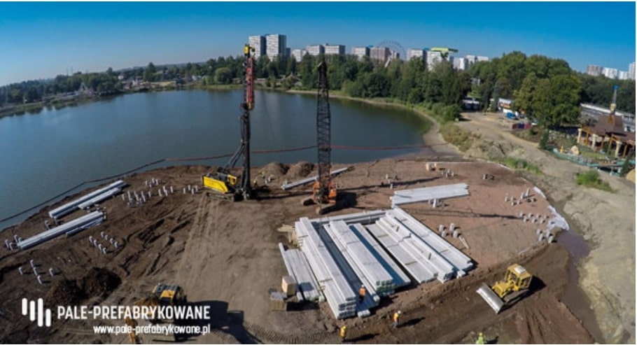 Platforma robocza do wbijania pali