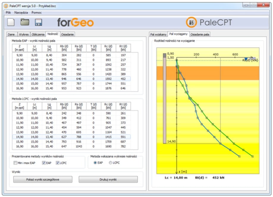 Przykład oszacowania nośności osiowej oraz osiadania pala prefabrykowanego przy użyciu programu PaleCPT