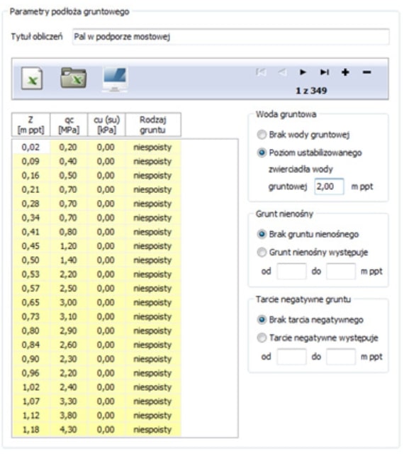 Przykład oszacowania nośności osiowej oraz osiadania pala prefabrykowanego przy użyciu programu PaleCPT